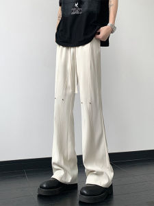 Quần Dài Nam Cleanfit White Micro Flare Ống Thẳng Quần Dài Thường Ngày Mùa Hè 2024 Trung Tính Cạp Vừa Dài Đến Mắt Cá Chân