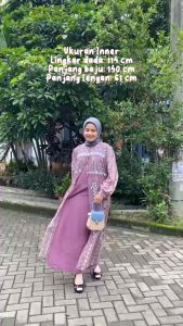 Gamis Lebaran Terbaru Aliya Dres Crinkle Airflow Mix Ceruty Babydoll Dress Batik Kondangan Wanita