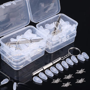 4-20set Eyeglasses Nose Pads with Screwdriver Soft Silicone Air Chamber Glasses Anti-slip Nose Pad Screw Replacement Repair Tool