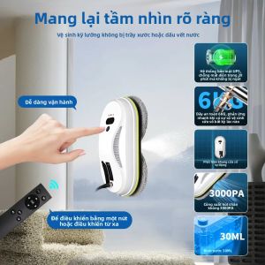 Robot Lau Cửa Sổ Thông Minh Điều Khiển Từ Xa Bằng Điện Máy Lau Kính Máy Lau Cửa Sổ Tự Động Chất Liệu ABS