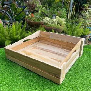 กระบะไม้ ลังไม้ กล่องไม้ วางโชว์สินค้าได้ ใส่ผลไม้ได้ พร้อมส่ง