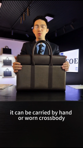 PADIEOE genuine leather handbag versatile and durable an elegant leather briefcase for men suitable for both business and casual wear trendy and fashionable for men.