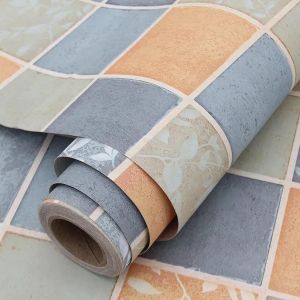 Bathroom Wallpaper Waterproof Moistureproof Self adhesive Kitchen Wall Sticker Thickened And Oil-proof 100CM