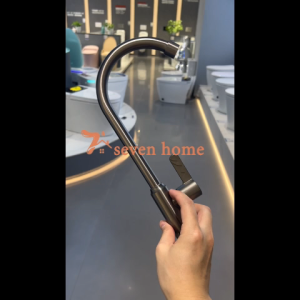 Seven House ก๊อกน้ำครัวสแตนเลส  สีเทาดำโมเดิร์น (ระบบประหยัดน้ำ+ทนทาน) สำหรับครัว/ร้านอาหาร แถม สายยางระบายน้ำ