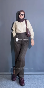 Celana Kulot Wanita Oro pants Stripe Bahan Semiwoll Ukuran MLXLXXL Jumbo Terbaru