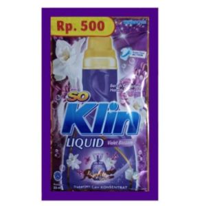 Soklin Cair Deterjen 22ml Liquid Detergen renceng isi 12sachet