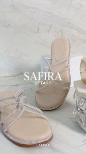 Lapepa Safira Sandal Selop Wanita Cantik Shiny Pearl Sendal Slop Cewek Casual Mutiara Size 36-40