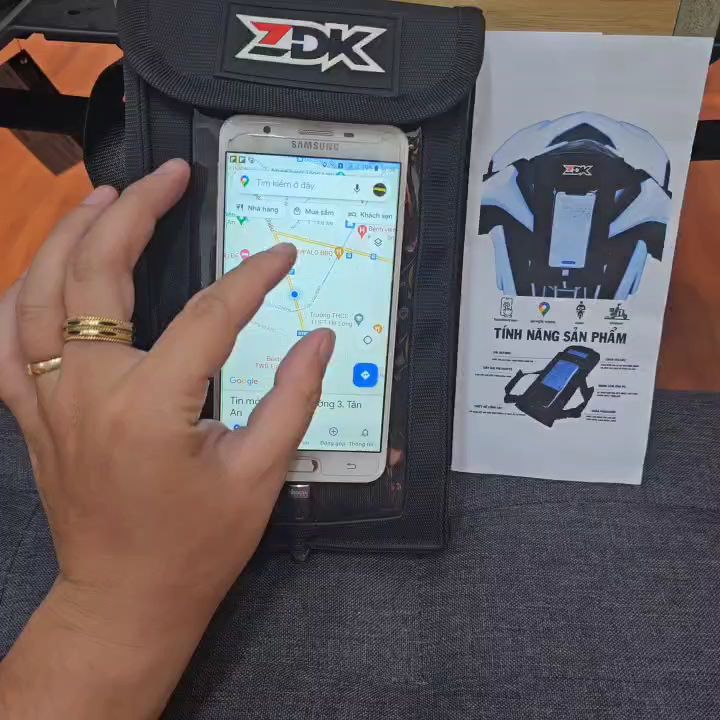Túi treo đầu xe ZDK đựng điện thoại cảm ứng size mini chạy Grap - Túi treo đầu xe máy cảm ứng mini ZDK bản mới