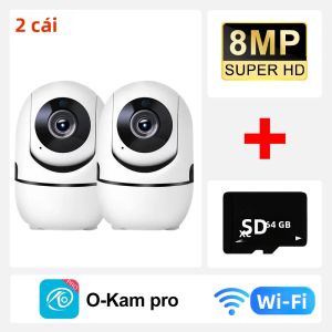 2 Camera Thông Minh WiFi 8MP 1080P Full-HD Với Zoom 4X Tầm Nhìn Ban Đêm Hồng Ngoại Tự Động Theo Dõi Âm Thanh Hai Chiều Lý Tưởng Cho An Ninh Gia Đình