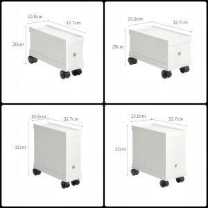 Plastic Kitchen Cabinet Storage Box with Wheels Household Desktop Organizer Cover Lid Utility Box Corridor Storage Solution