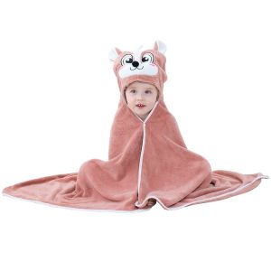 MICHLEY Cute Hooded Baby Bath Towels Super Soft Bathrobe Shower Warm Sleeping Swaddle Blanket For Boys Girls Kids Toddler 0-9T