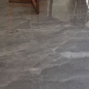 Meja Makan Y Stainless Rose Gold Top Marmer Putih Carrara