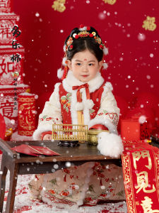 ชุดฮันฟูเด็กผู้หญิง ชุดปีใหม่ ชุดยาวสีแดง เสื้อผ้าเด็กผู้หญิง ชุดเยาวชน ชุดฮันฟู ชุดเด็ก ชุดฤดูหนาว