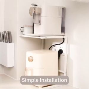 Multifunctional Kitchen Racks Rice Cooker Organizers Storage Metal Rack Appliances Organizer Air Fryer Rack With Hooks