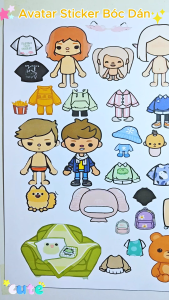 (50B)Bộ Avatar Sticker đồ chơi bóc dán đồ chơi tự làm phát triển tư duy sáng tạo cho bé