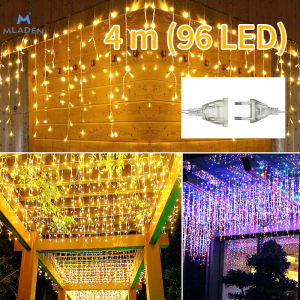 MLADEN  Light Icicle Waterfall Fairy String Curtain Lights Garden Party Outdoor Hanging Stair Decor Lamp
