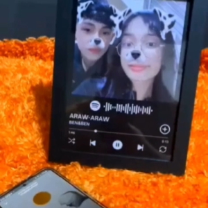 Customized Spotify Frame with scannable code scan to play perfect gift for girlfriend
