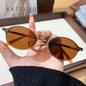 KATELUO Retro Oval Sunglasses for Women Men Trendy Designer Polarized Sun Glasses Classic Shades Z8855
