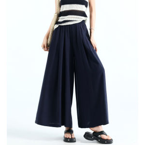 YIFANSHI | Quần Azure Linen Đùi Rộng Cao Thoải Mái