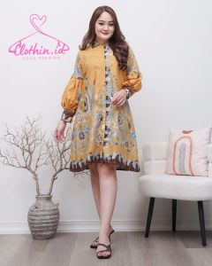 dress maudy - dress cantik - tunik batik - dress batik modern