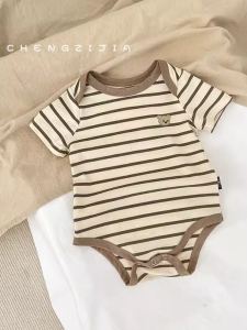 ชุดบอดี้สูทผ้าอ้อมสามเหลี่ยมน่ารักสําหรับทารกแรกเกิดชุดจับคู่พ่อแม่และลูกน่ารักพร้อมฤดูร้อน