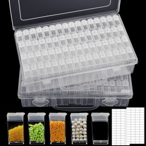 1pc 28/32/48/56/64 Slots Plastic Storage Box DIY Diamond Painting Beads Charms Jewelry Accessories Organizer Box