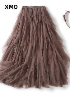 XMO | Flowy Irregular Hem A-line Long Skirt