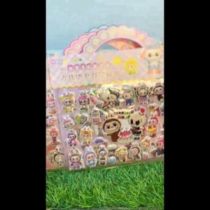 DUONET Double Layer 3D Bubble Cartoon Sticker Capybara Labubu Kuromi Kawaii Kid DIY Kanak Stickers