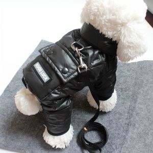 Dog Clothes Winter Lucky Pocket Four-Leg Cotton-Padded Clothes Teddy Bichon Small Size Dogs Pet Thickened Four-Leg Autumn and Winter Clothes