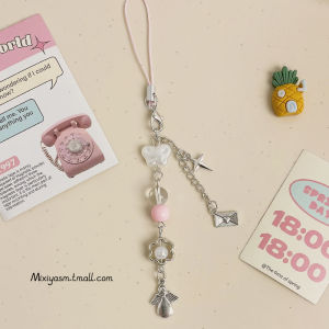 Butterfly Beads Pendant Mobile Phone Lanyard New Year Camera Earphone Bag Accessory Cross Star Hanging Chain Korean High Value