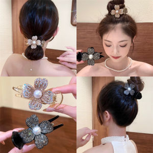 Zircon Flower Hairpin Korean Fashion Elegant Ball Head Hair Clip Hair Accessories for Women‘s