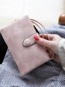 Korean Style Short Frosted Wallet Large Capacity Coin Purse Student Multifunctional Ladies Wallet Fresh And Clean Design