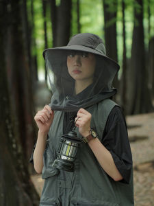 ป้องกันแสงแดดหมวกตกปลากลางแจ้งผู้ชายปีกกว้าง ผ้าฝ้าย โพลีเอสเตอร์ ตาข่าย หมวกตกปลาป้องกันรังสียูวีมุ้งหมวกปีนเขา