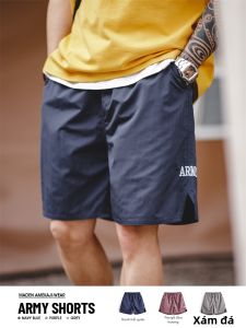 MADEN | Mens Summer Training Shorts Thin Letter Embroidery Straight-Cut