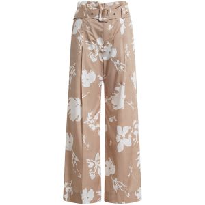 Autumn Winter Women Cotton Casual Printed High Waist Wide Leg Pants