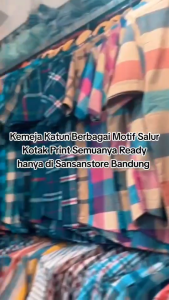Bisa COD - Baju Kemeja Pria Lengan Pendek Bahan Katun Motif Kotak Garis Salur Ukuran Standar Size L XL Kausal Formal Murah
