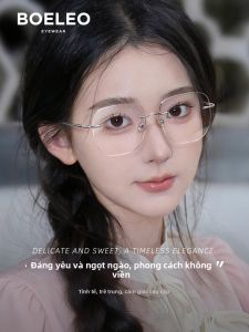 BOELEO | Kính Mát Không Viền Dành Cho Phụ Nữ Bảo Vệ Ánh Sáng Xanh Khung Titan