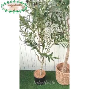 Pohon Artificial Zaitun Olive X3 T140 & T180 Latex Cover EcengGondok Dekorasi Caffe