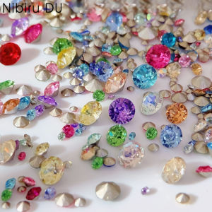 100 Chiếc Đá Pha Lê Trắng Siêu Sáng Đáy Nhọn Dùng Trang Trí Móng Tay Phụ Kiện Làm Móng Pha Lê Lấp Lánh Nhiều Màu Sắc