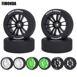 1/10 RC Drift Tires & Wheel Rims Hub Set for Tamiya TT01 TT02 XV01 PTG-2 Kyosho HPI HSP RC On Road Touring Racing Car Upgrade
