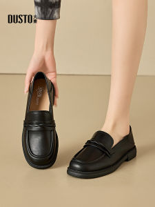 DUSTO Low Heel round Toe Loafers Womens Shoes Black Two-Way Wear Fashionable Flat Footwear Comfortable Casual Foot Cover