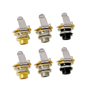 1pcs Electric Guitar Input Jack For Electric Guitar & Bass Guitar 1/4"" (6.35mm) Mono Jack Socket Chrome Nut & Washer