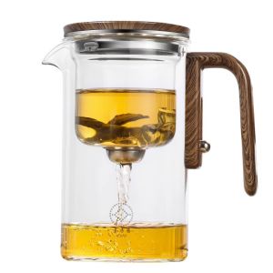 Glass Tea Pot 800ML Water Separation Teapot with infuser Magnetic Enchanti Tea Pot