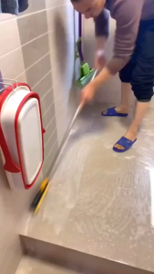 2026 Upgrade Floor Cleaning Brushes Removable Rotatable Household V-Bristles Long Handle Floor Scrub Brush with Small Clips Widely Used Variety Of Kitchen Swimming pool Bath Lobby Deck Garage Windows Crevice Brush