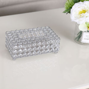 Crystal Decorative Tissue Box Metallic European Style Wedding Gift
