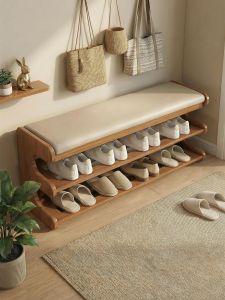 MINGZHIYIFAN | Luxurious High-end Soft Padded Bench Shoe Rack