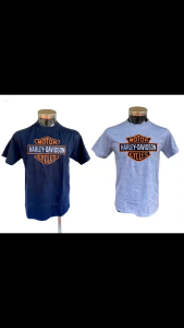 Harley Davidson Embroidered T-Shirt Fully Computerized Embroidered HD Bar&Shield on 100% Cotton T-S