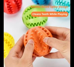 Upgrade Dog Food Ball Pet Dog Toy Interactive Rubber Balls for Small Large Dogs Puppy Cat Chewing Toys Pet Tooth Cleaning