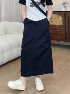 Plus Size Womens Clothing Plus Size Ladies Stylish High Waist Crimp Parka Skirt Womens Summer Slimming Flab Hiding Versatile Midi Skirt