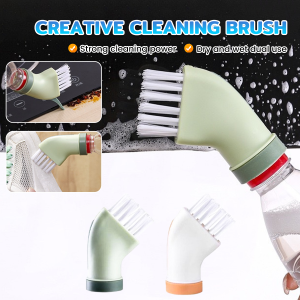 Nurm Creative Multifunctional Cleaning Brush Can Be Connected To Mineral Water Bottle Crevice Brush
